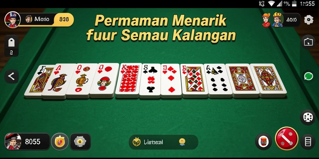 Tampilan menarik gameplay Domino dalam 8055.