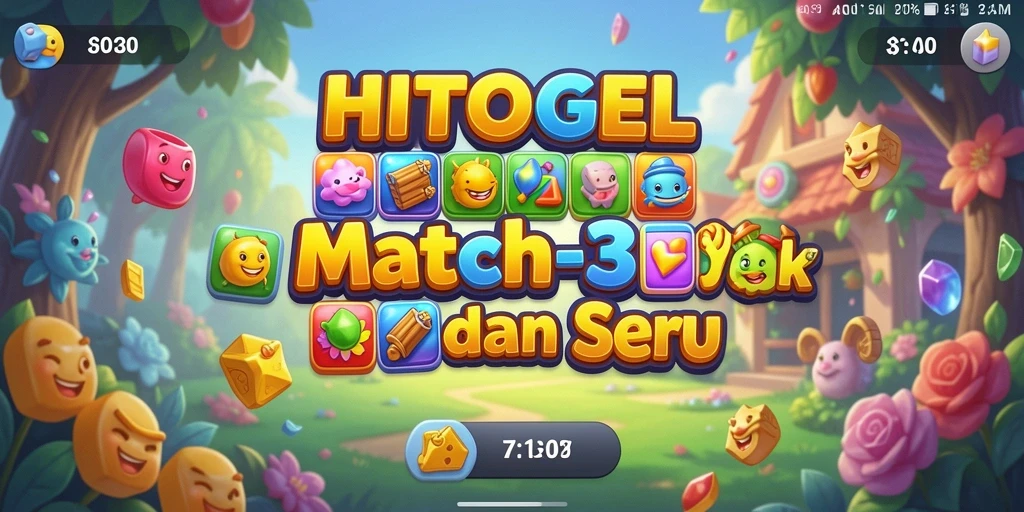 Screenshot gameplay HITOGEL yang menarik dan penuh warna.