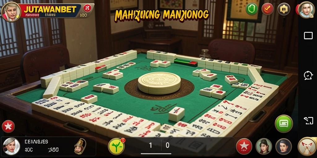 Screenshot gameplay JUTAWANBET menampilkan serunya bermain Mahjong.