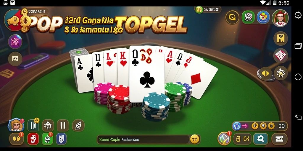 Screenshot gameplay POPOTOPGEL menampilkan momen seru bermain Gaple.